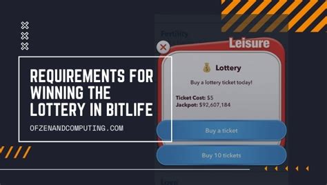 how to win lottery bitlife|How to win the lottery in BitLife .